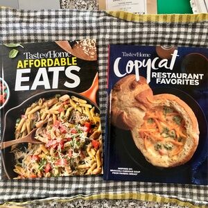 Pair of Taste of Home Cookbooks: Affordable Eats & Copycat Restaurant Favorites